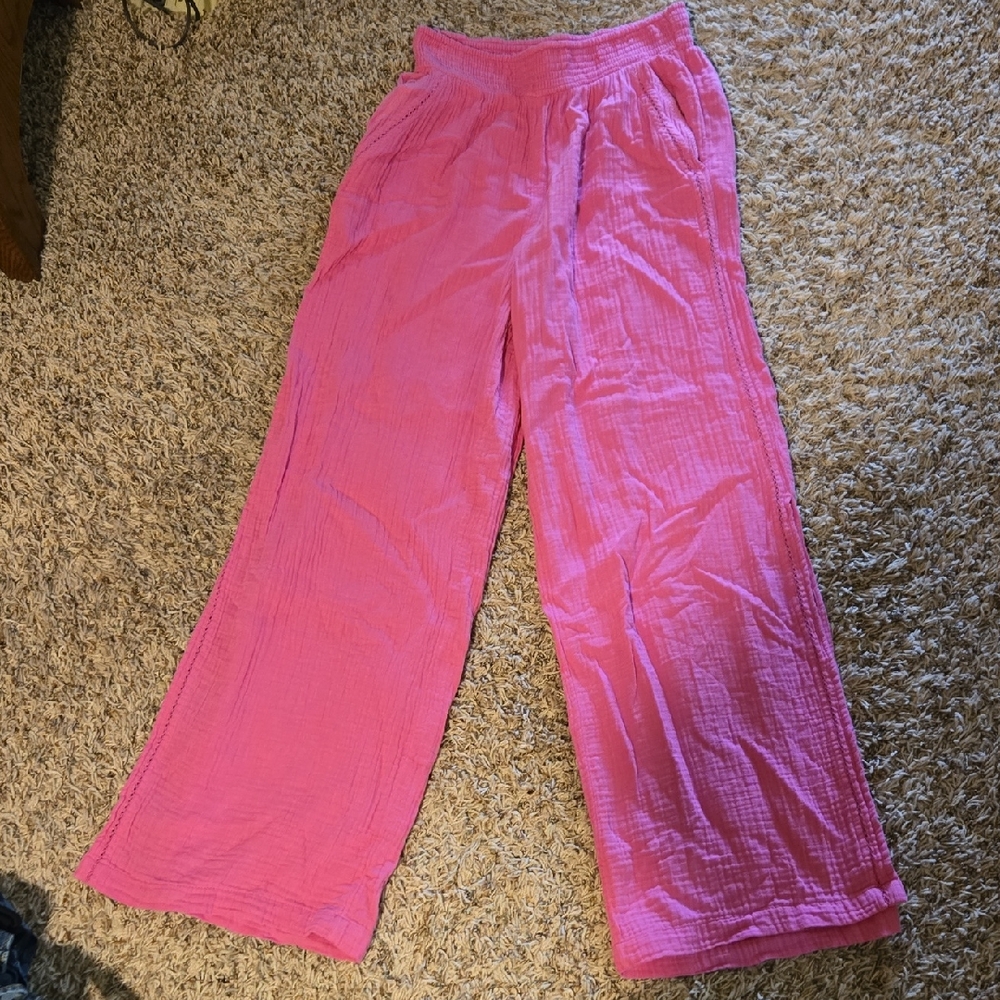 aerie Kids Pink Wide-Leg Pajama Pants